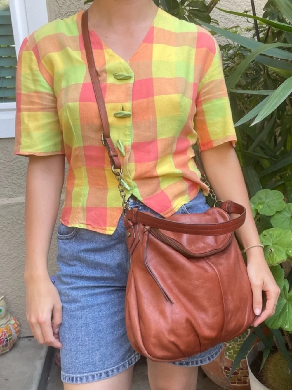 Vintage Margot New York Leather Shoulder Bag in Caramel Shoulder Bags